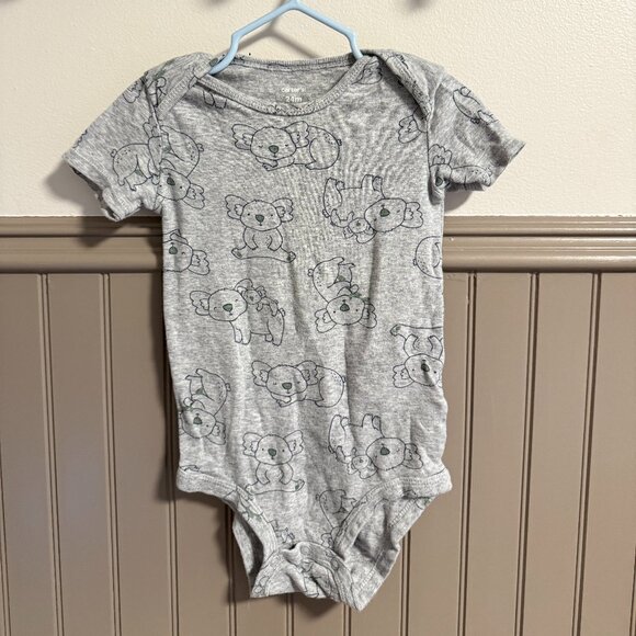 Carter's Short Sleeve Onesie | 24M | Grey with Koala Print - Picture 1 of 3